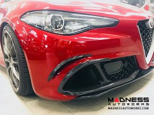 Alfa Romeo Giulia Front Bumper Air Intake Trim Set - Carbon Fiber - Quadrifoglio